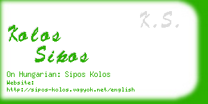 kolos sipos business card